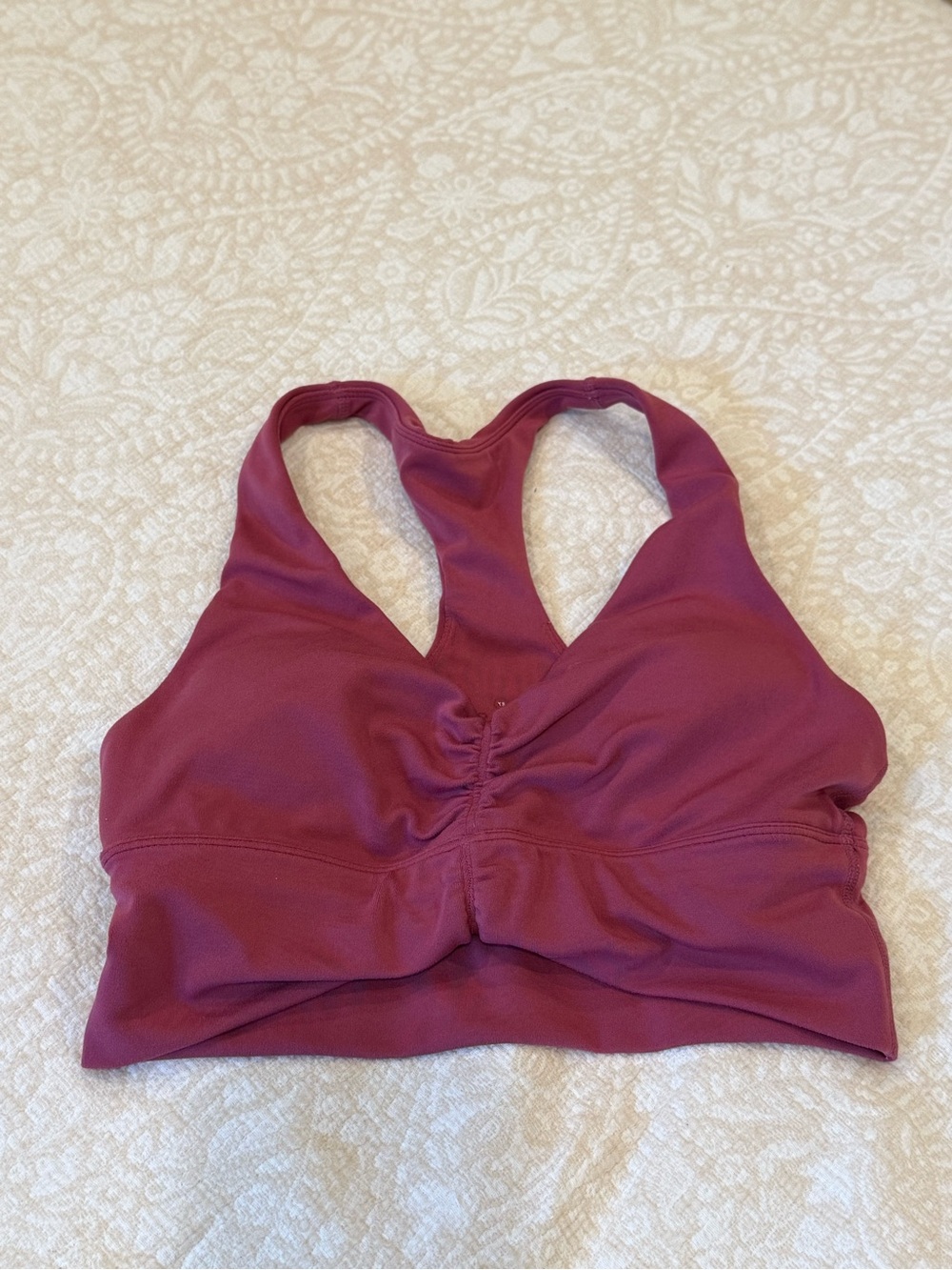 Paragon Reluna Ruched Sports Bra Raspberry XS | Buttery Soft Activewear - Picture 2 of 3
